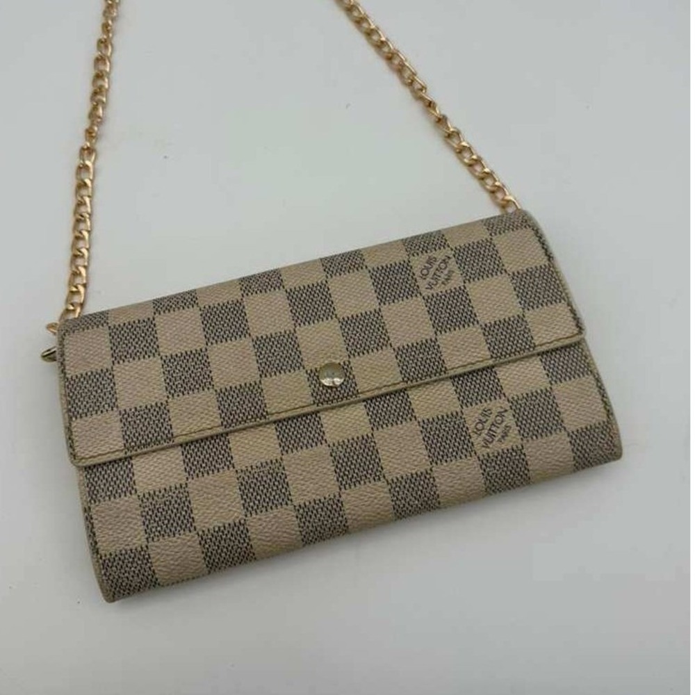 Louis Vuitton Damier Azur Sarah Wallet Authentic Long Wallet Date Code‎ TH2017